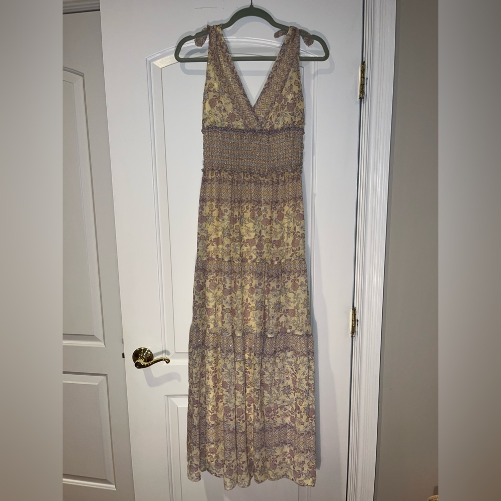 Yellow and Purple Maxi Dress